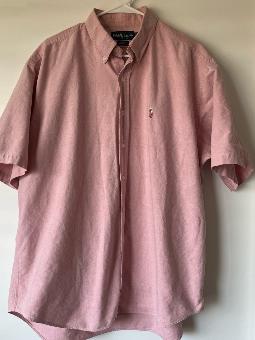 Ralph Lauren Men's Short-Sleeve Button-Down Shirt in Light Pink